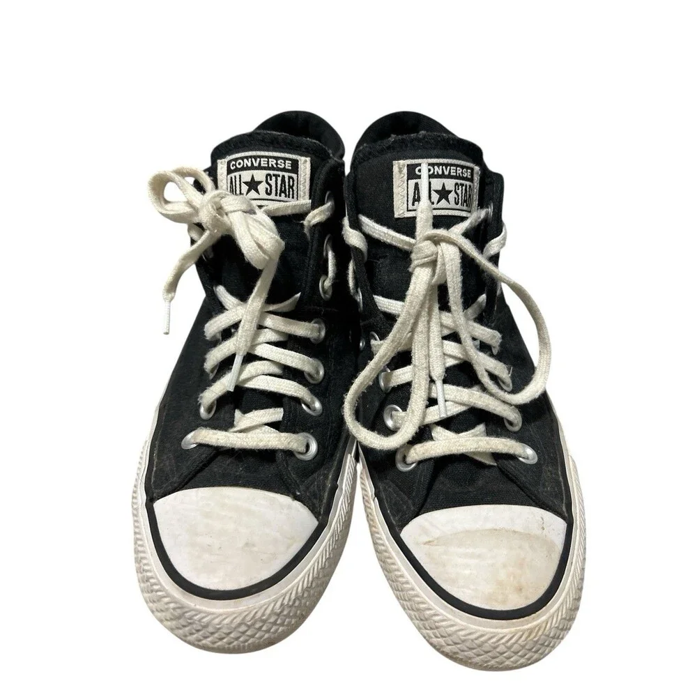 Converse Womens Chuck Taylor All Star Black Mid Sneaker Size 8 Shoe grunge indie